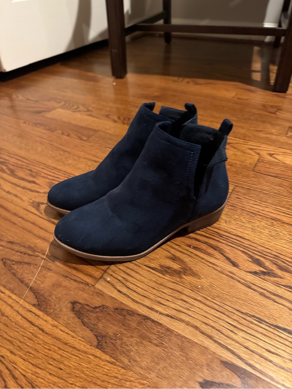 Classic Navy Suede Ankle Booties